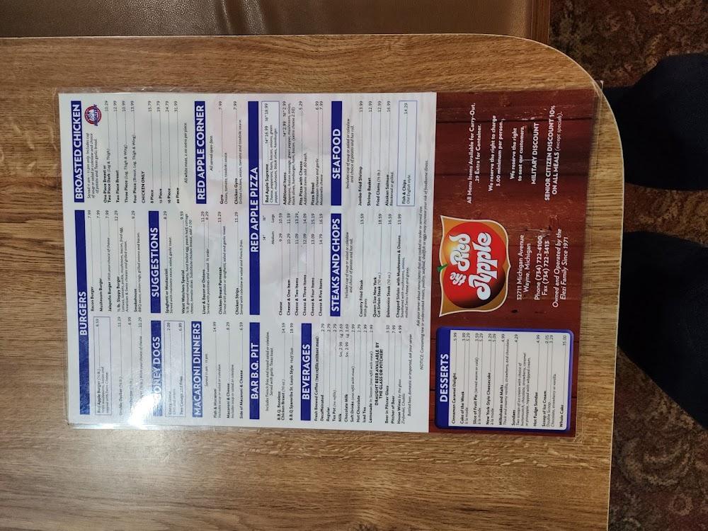 Red Apple Restaurant Menu image 1